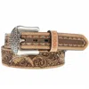 Hooey Men's War Paint Filigree Embossed Belt In Brown In Brown