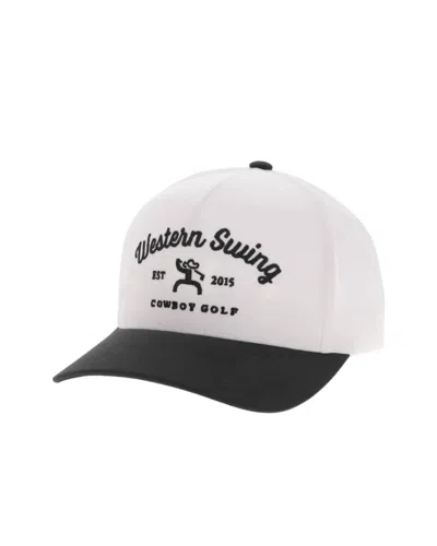 Hooey Men's Western Swing 5-panel Mid-profile Cap In White/black