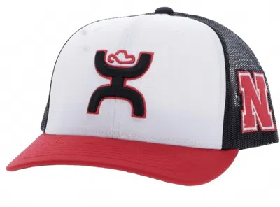 Hooey Nebraska Team Trucker Limited Edition Snapback Cap In White/black/red In Brown