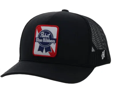 Hooey Pabst Ribbon Snapback In Black In Burgundy