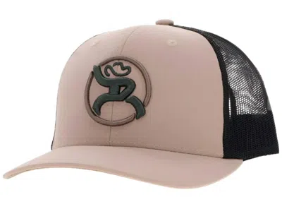Hooey Roughy Strap Trucker Cap In Tan/black In Pink