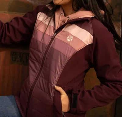 Hooey Softshell Stripe Jacket In Maroon