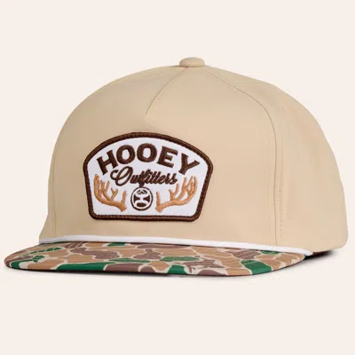 Hooey Tan & Camo Print Outfitter Logo Patch Rope Flat Bill Cap In Neutral