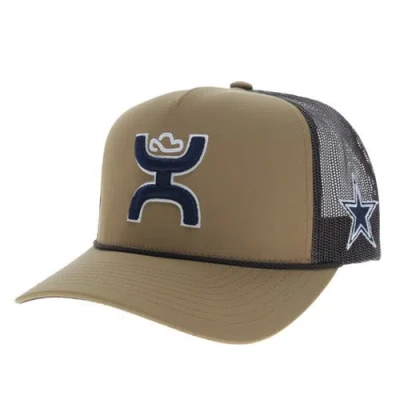 Hooey Tan/black Dallas Cowboys Hands Up Trucker Adjustable Hat