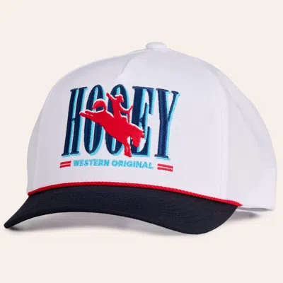Hooey White & Navy Wild Ride Logo Embroidered Rope Curved Bill Cap
