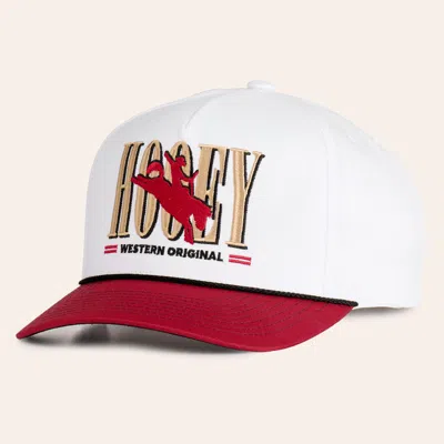 Hooey Wild Ride White & Red Logo Embroidered Curved Bill Rope Cap