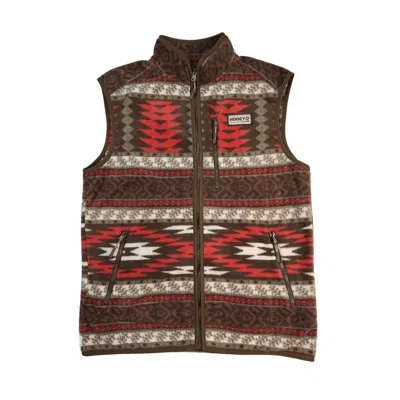 Hooey Women's Aztec Fleece Vest In Brown In Multi