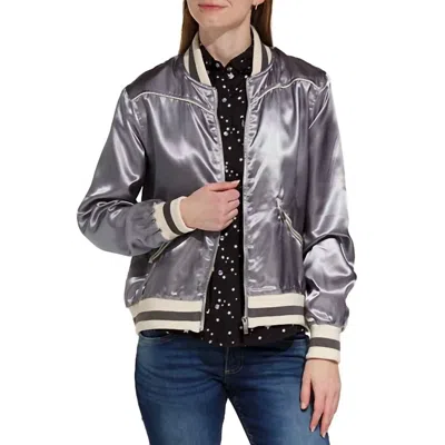 Hooey Women's Big Sky Bomber Jacket In Grey Heather Metallic In Gray
