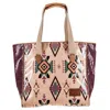 Hooey Women's Nomad Aztec Pattern Adventure Tote Bag In Pink In Pink