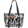 Hooey Women's Puebla Aztec Pattern Adventure Tote Bag In Black/white In Multi