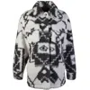 Hooey Women's Sherpa Jacket In White/black Aztec In Multi