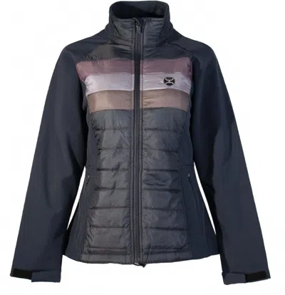 Hooey Women's Softshell Jacket With Stripes In Navy In Multi
