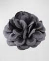 Hook + Albert Hook And Albert Large Lapel Flower In Gray