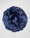 Hook + Albert Satin Dahlia Lapel Flower, Navy In Navy