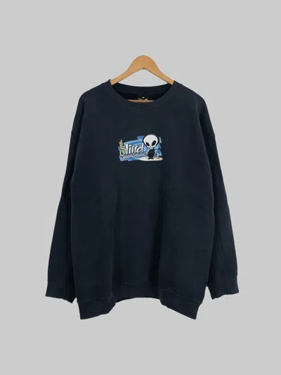 Pre-owned Hook Ups Vintage 90's Blind Skateboards Reaper Sweatshirt (workshop) In Blue