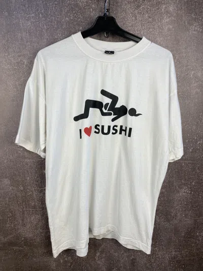 Pre-owned Hook Ups X Vintage Avant Garde Humor I Love Sushi Tee Hook Ups Vibe Swag Sk8