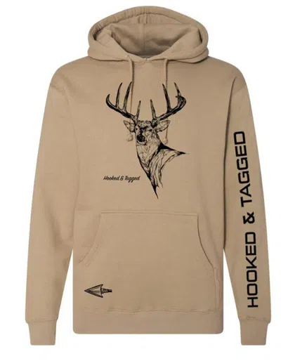 Hooked And Tagged Men's  Buck Hoodie In Brown