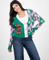 Hooked Up By Iot Juniors' Holiday Dog Cardigan In Black