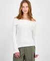 Hooked Up By Iot Juniors' Marilyn Off-the-shoulder Top In White