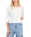 HOOKED UP BY IOT JUNIORS' OFF-THE-SHOULDER RIBBED SWEATER