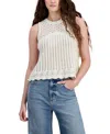HOOKED UP BY IOT JUNIORS' POINTELLE KNIT SLEEVELESS TOP