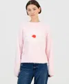Hooked Up By Iot Juniors' Round-neck Eyelash Sweater In Pink