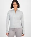 Hooked Up By Iot Juniors' Variegated Rib-knit Half-zip Sweater In Multi