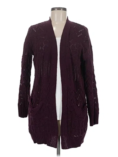 Pre-owned Hooked Up Cardigan Sweater In Purple