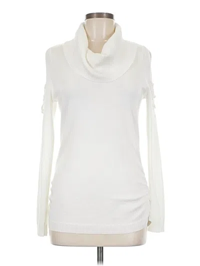 Pre-owned Hooked Up Long Sleeve Top Ivory Cowl Neck Tops