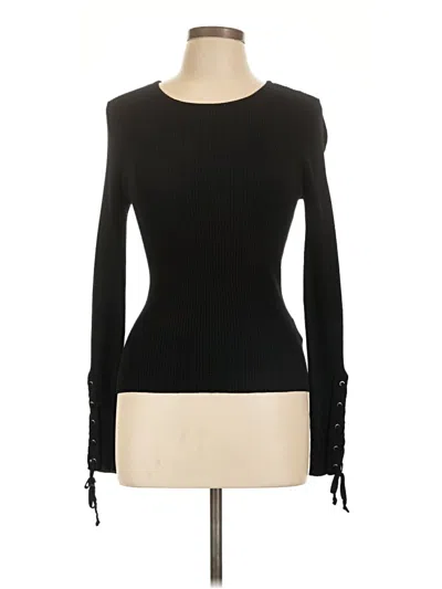 Pre-owned Hooked Up Pullover Sweater In Black