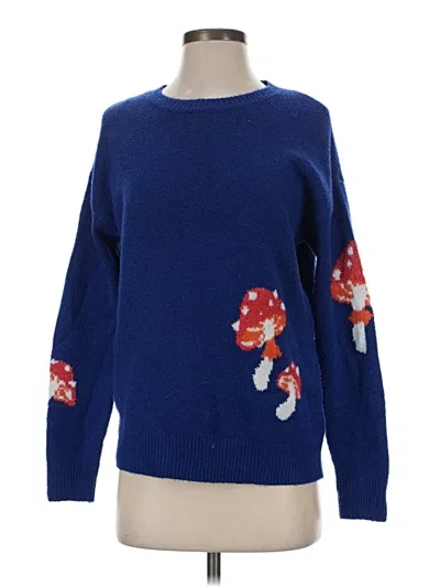 Pre-owned Hooked Up Pullover Sweater In Blue