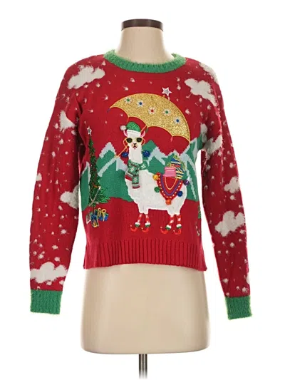 Pre-owned Hooked Up Pullover Sweater In Red