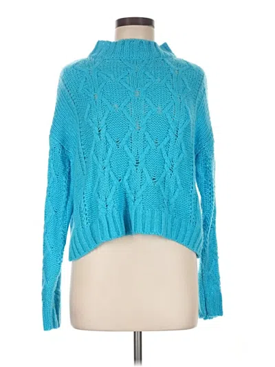 Pre-owned Hooked Up Turtleneck Sweater In Teal