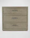 Hooker Furniture Ashford 3-drawer Nightstand In Mink: A Soft Smoked Gray Finish. Textured Metal Bar Pulls In An Antique Pewter Finish