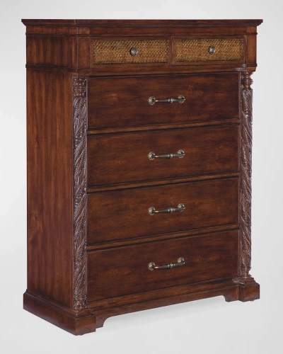 Hooker Furniture Charleston Cane 6-drawer Chest In Brown