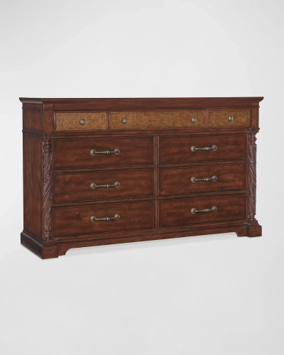 Hooker Furniture Charleston Cane 9-drawer Dresser In Brown
