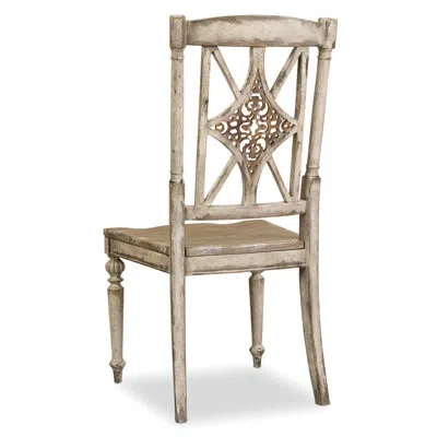 Hooker Furniture Chatelet Solid Wood Cross Back Side Chair In Caramel Froth/paris Vintage In Neutral