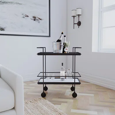 Hooker Furniture Commerce & Market Bar Cart In Black