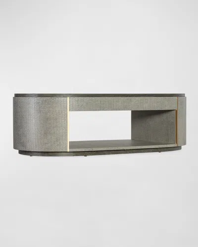 Hooker Furniture Dylian Leather Coffee Table In Gray
