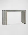 Hooker Furniture Dylian Leather Console In Gray Embossed