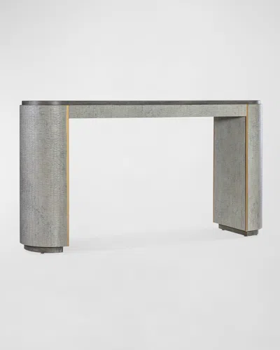 Hooker Furniture Dylian Leather Console In Gray