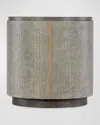 Hooker Furniture Dylian Leather End Table In Gray Embossed