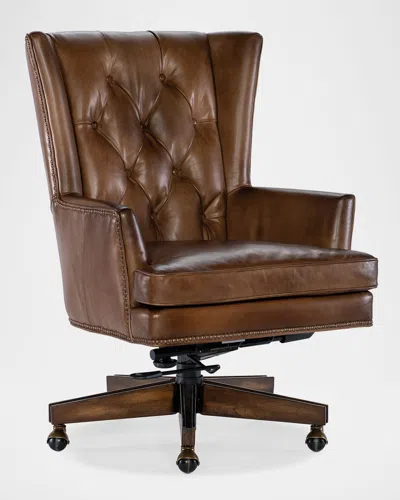 Hooker Furniture Finley Leather Executive Desk Chair In Chocolate Brown