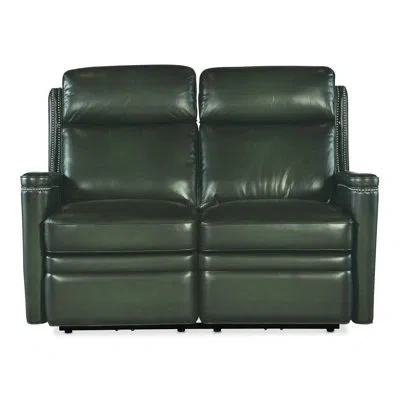 Hooker Furniture Hamilton Power Loveseat With Power Headrest In Green