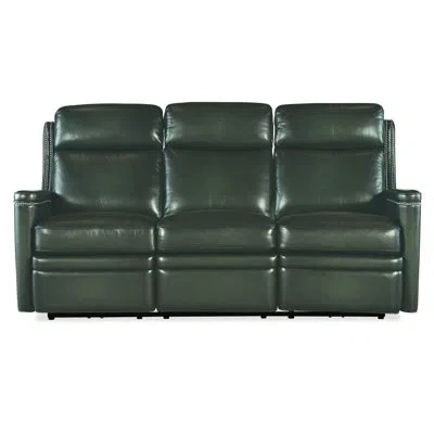 Hooker Furniture Hamilton Power Sofa With Power Headrest In Green