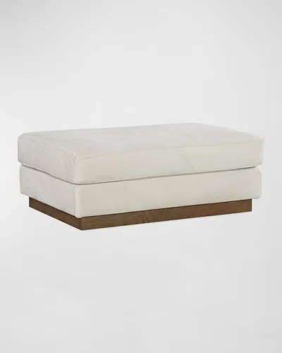 Hooker Furniture Jasmine Leather Ottoman In Linen