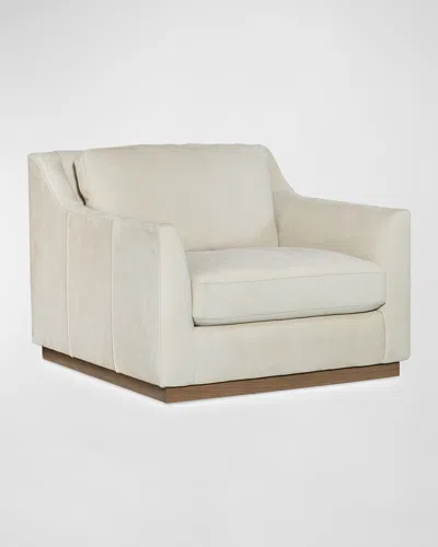 Hooker Furniture Jasmine Leather Sloped-arm Chair In Neutral