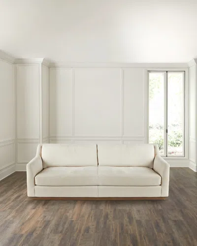 Hooker Furniture Jasmine Leather Sofa, 86" In White