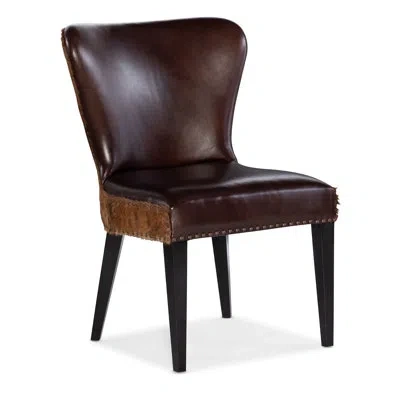Hooker Furniture Kano 23.75'' Wide Genuine Leather Side Chair In Brown Genuine Leather
