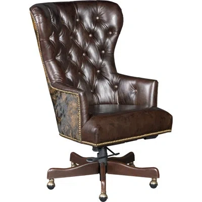 Hooker Furniture Katherine Genuine Leather Executive Chair In Brown Genuine Leather